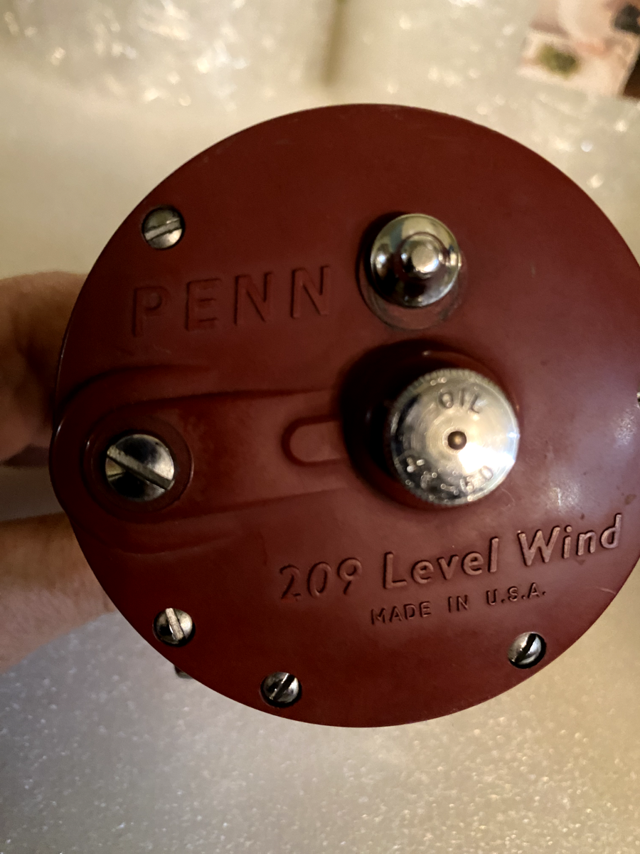 penn 209 level wind reel, red great condition. made in U.S.A | eBay