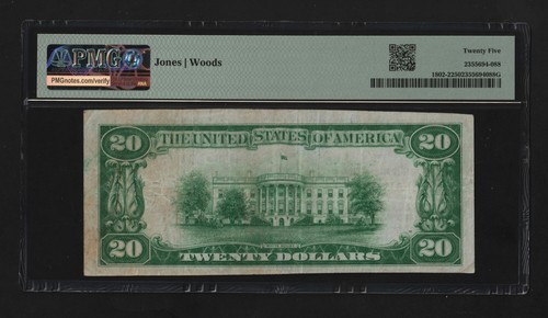 KC- Fr.1802-2 1929 $20 NB Austin , TX #4308 - VF 25 PMG - Picture 3 of 3
