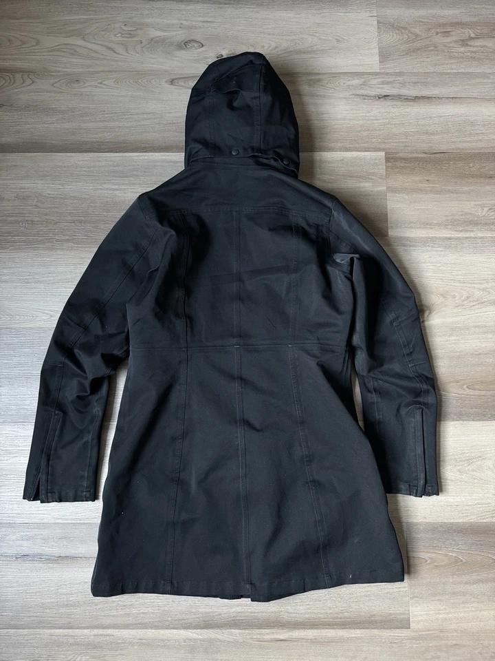 PATAGONIA Tres Parka Abrigo Negro Solo Concha Con Capucha Lluvia Impermeable Mujer’s Talla S Foto 2 de 4