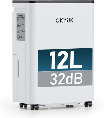 Luftentfeuchter Elektrisch 12L Mit Digitaler Luftfeuchtigkeitsanzeige, 32Db Leis