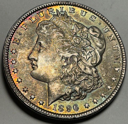 1896 Morgan Silber Dollar — Stempelglanz Stempelglanz getönt 🌈