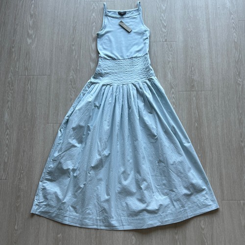 J Crew Pintuck Mixy Dress XXS Light Blue edgewater Sleeveless Pleated Detail