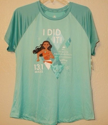 Disney Parks runDisney Princess Half Marathon Moana 15th Anniversary Shirt L New