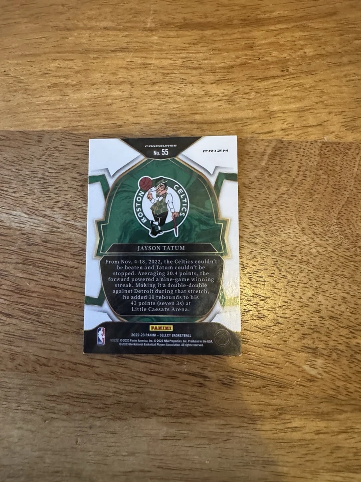 2022-23 Panini Select Concourse Jayson Tatum #55 Neon Orange Pulsar Prizm /15 - Image 2 of 2