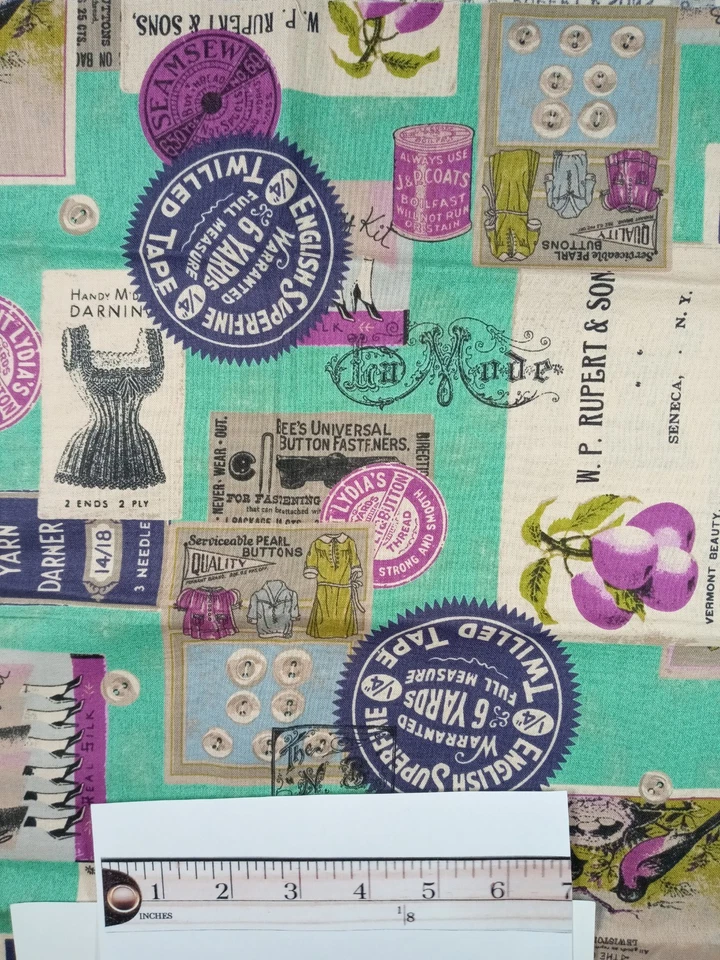 Fabric Lecien by Susan Gower Vintage Store Nifty Thirty Dry Goods 16" x 43" - Image 2 of 4