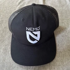 Nemo Outdoors Snapback Mesh Back Trucker Hat, Black, Adjustable, New and Unused