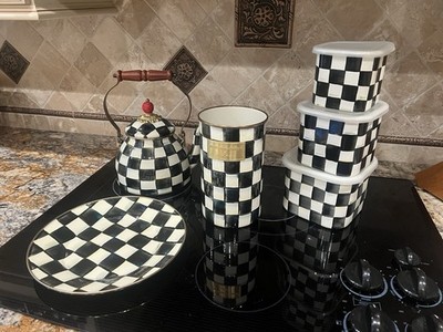 Mackenzie Childs Courtly Check Collection Lot NOS