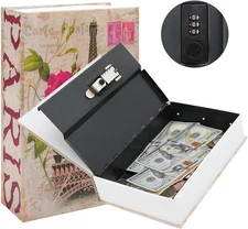 Diversion Book Safe w/ Combination Lock | Hidden Money Box, Secret Lock Box