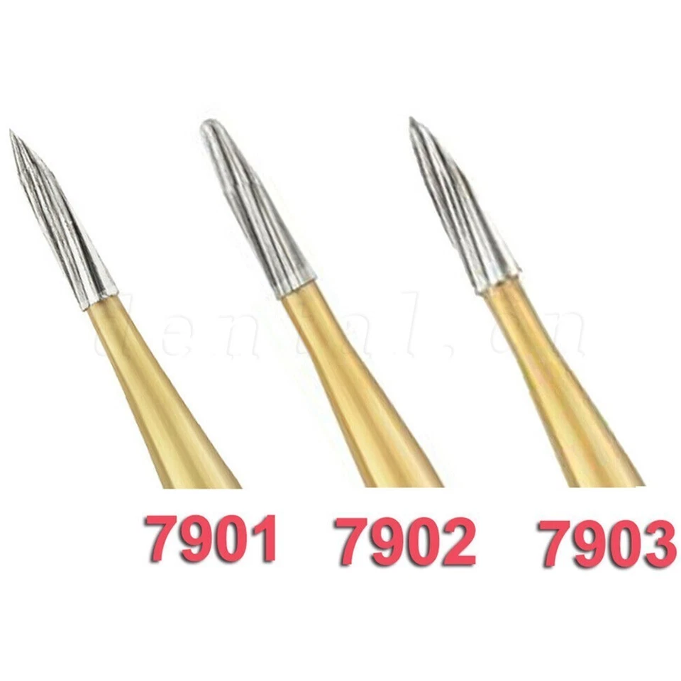 10x Recorte Dental Acabado Pulido Carburo Dorado Bur Alta Velocidad FG 1.6mm Foto 3 de 4