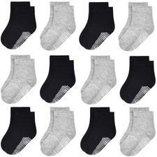 Calcetines antideslizantes para bebé 12 pares de calcetines antideslizantes para niños pequeños de 0 a 7 años bebés Li...
