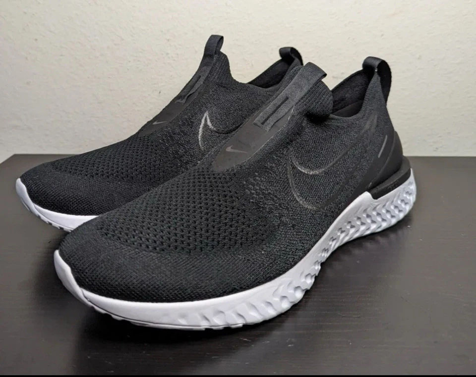 Nike Epic Phantom React Flyknit Men's Sneakers Black/White Size 10 BV0417-001 - Image 4 of 4