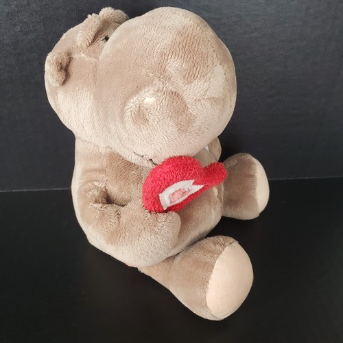 Nici deutsches graues Nilpferd Plüsch mollig Nilpferd hält Liebe Herz Valentinstag