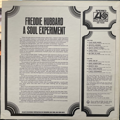 FREDDIE HUBBARD A Soul Experiment ATLANTIC LP Excellent 1969 LP - Imagen 2 de 3