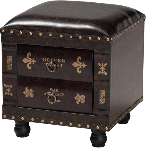 Stylischer dunkelbrauner Ottoman - vielseitiges Einheitsgröße Design - Bild 1 von 12