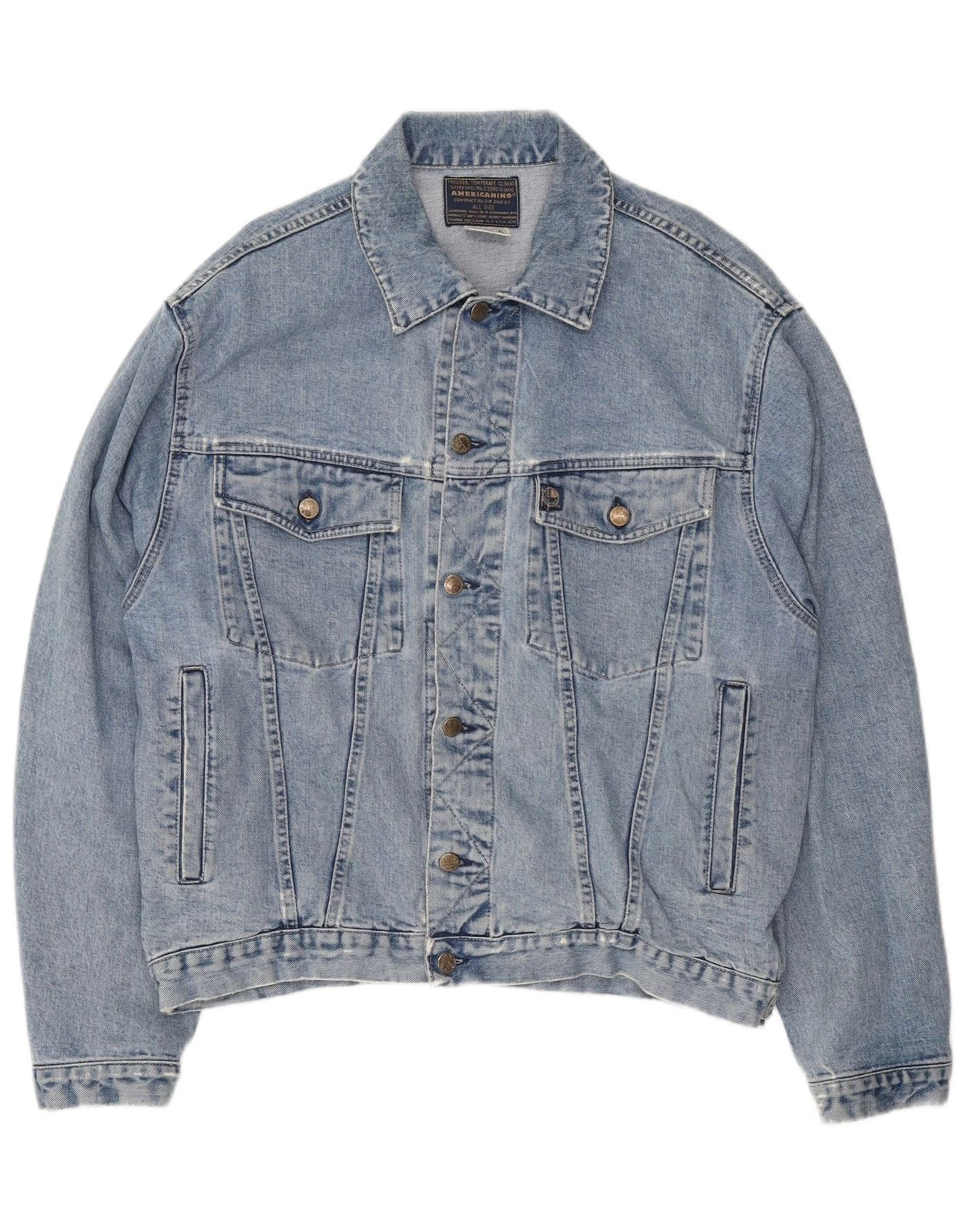 AMERICANINO Mens Denim Jacket UK 42 XL Blue Cotton DS03