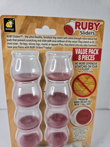 Ruby Sliders Clear Small Chair Sliders 8 Pack Small interior #15933-12 NEW - Picture 7 of 8