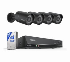 Reolink  Security Camera System PoE  5 MP  4 Camera  NRV 8CH  2 TB  Black