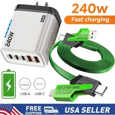240W Supe Fast Charging USB Type C Wall Charger For Samsung iPhone Android Phone
