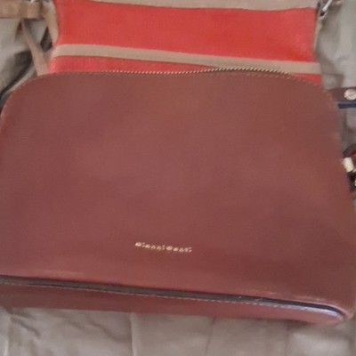 Gianni conti Burgundy Solid Crossbody Bag, Zip Closure, Detachable Strap
