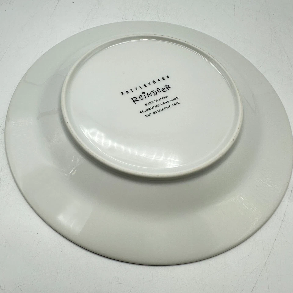 3 десертные тарелки Pottery Barn Christmas Reindeer 8,5 дюйма Cupid Donner Blitzen - Изображение 3 из 4