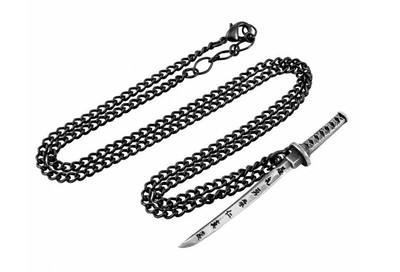Alchemy Gothic Spilla O Ciondolo Bushido Katana - Accessorio A Tema Samurai Con Le Sette Virtù