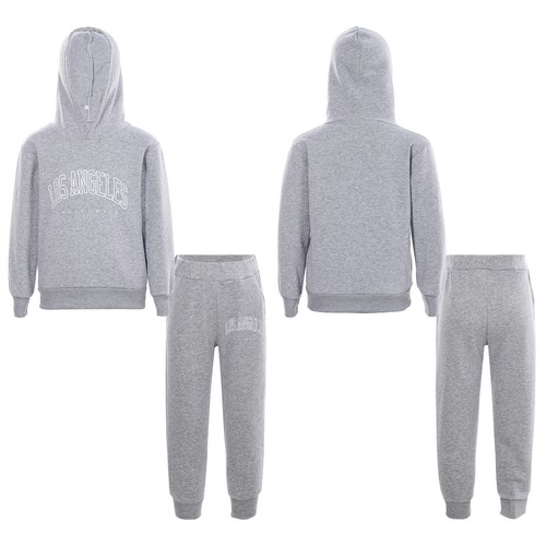 Kids Tracksuit Exercise Sweatshirt+Pants Set Sportswear Long Sleeve Sport Suit - Picture 37 of 85