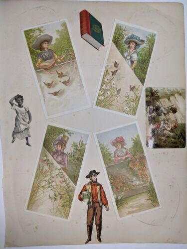 x17 c1880s Syracuse NY Tarjetas comerciales Álbum de recortes Página Publicidad Niñas victorianas 3X - Imagen 2 de 15