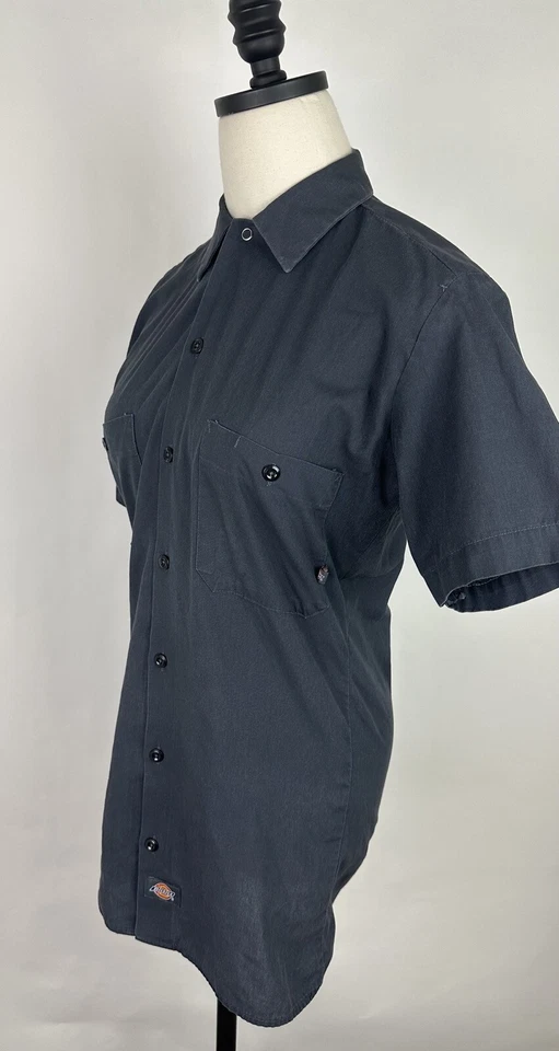 Camisa Dickies Mujer XS AJUSTE ALTERADO Azul Marino Manga Corta Retro Ropa de Trabajo Grunge Foto 4 de 4