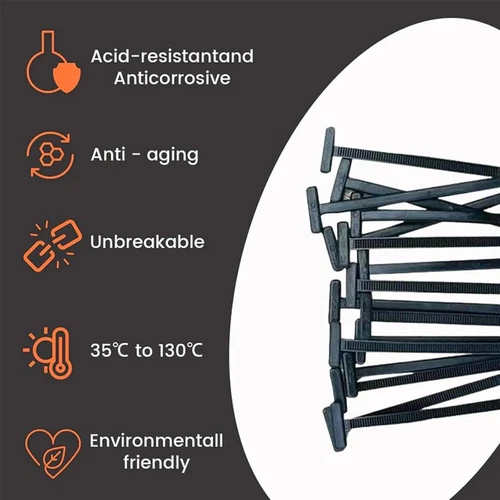 Nylon Universal Cable Tie Buckle,10-100 PCS Pin and Button Zip Ties Self-Locking - Picture 4 of 10