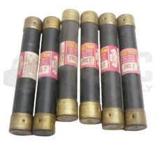 LOT OF 6 BUSSMAN FRS 2 TIME DELAY FUSE 2A 600VAC