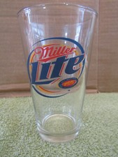 MILLER LITE 16 OZS, PINT BEER GLASS 6" TALL HEAVY DUTY GLASS