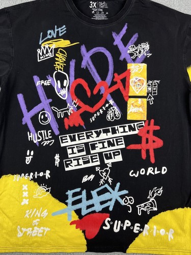 Bleeker Mercer Shirt Men 3X Graffiti Streetwear Wild Urban Skater Punkcore - Picture 2 of 13