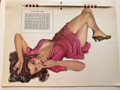 1949 Full Year 12 Month Al Moore Pinup Girl Calendar LARGE SIZE 11x16 - Picture 13 of 14