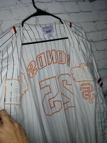 Starter VTG San Fran.Giants Barry Bonds #25 Sewn MLB XL PINSTRIPED Jersey RARE - Picture 6 of 10