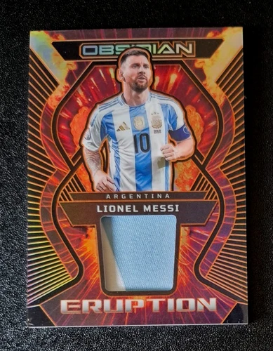 2023-24 23 Panini Obsidian LIONEL MESSI Orange Eruption #ER-LM /99 2 color patch