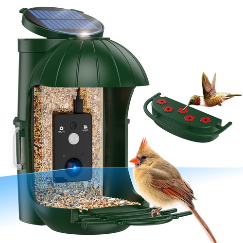 Vogelfutterspender mit Kamera | Vogelhaus Kamera mit Solar | Futterstationen DE - Bild 17 von 19