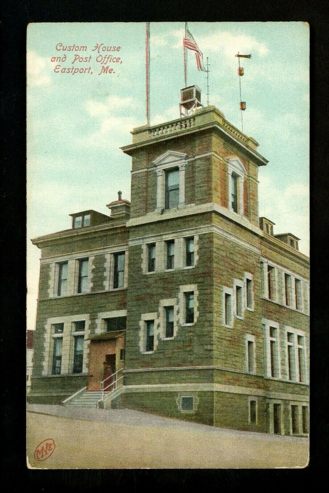 Maine ME postcard Eastport, Custom House Post Office Vintage eBay