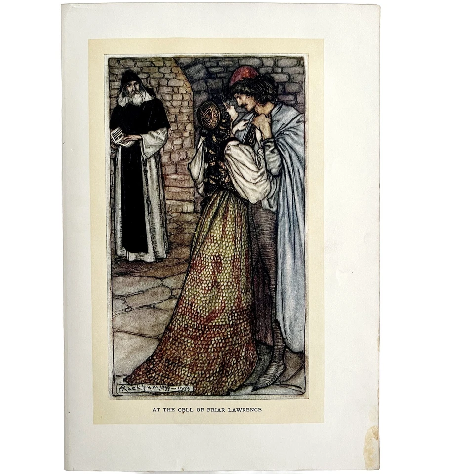 Impresión artística de Arthur Rackham 1909 Romeo y Julieta Fray Lorenzo Shakespeare DWDD19 Foto 2 de 2