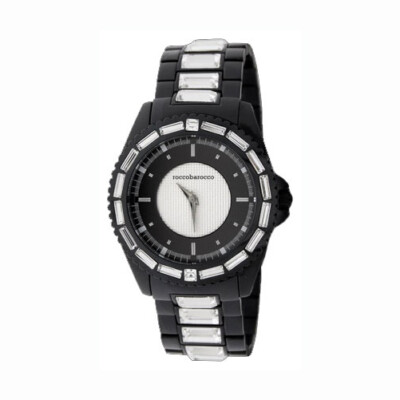 Damenuhr ROCCOBAROCCO JASMINE JAS-1.1.1 Stahl Armbanduhr Swarovski Schwarz