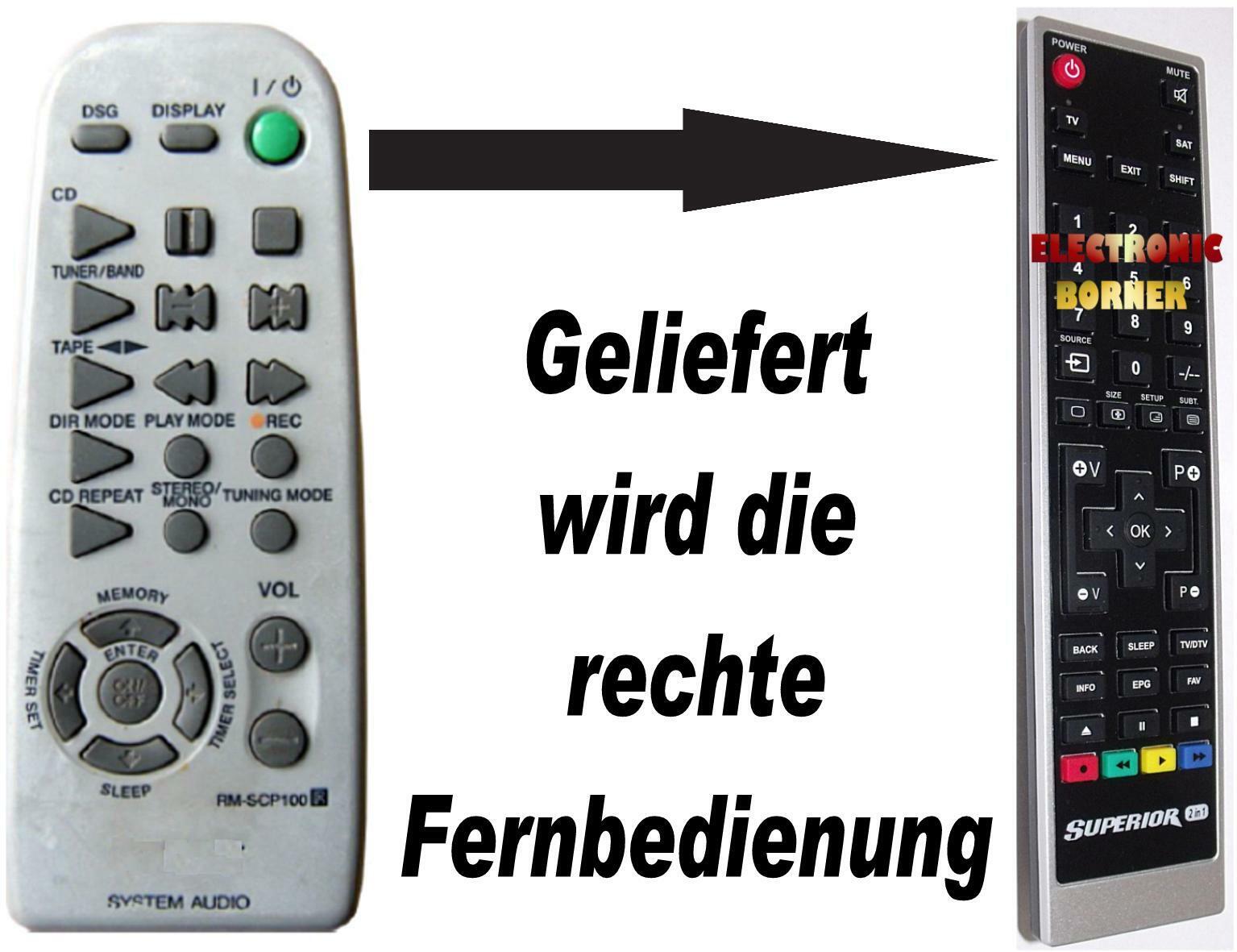 Ersatz Fernbedienung für Sony CMT-CP100 RM-SCP1 RM-S171 HDC-CP70 HDC-M70 CMT-CP1