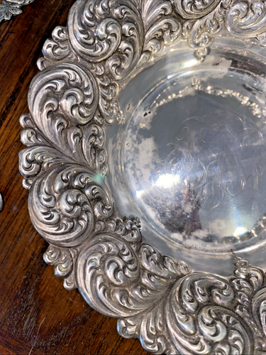 Sehr schöne antike Sterling Silber 6" Servierschale/Schale - 219 E-Swirl Design - Bild 2 von 14