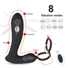 Powerful Shock Prostate Massager Dual Motor Male Waterproof Remote Vibrators