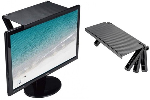 QUOTRE Supporto Monitor Staffa Pieghevole, 33x16 cm, Ripiano per TV, Regolabile