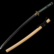 Polished Japanese Samurai Katana Sword  L6 Steel Clay Tempered Real Hamon