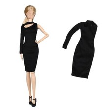 Fashion Black One Sleeve Evening Dress 11.5" Doll Outfits Princess Clothes Gown