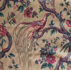 OOP Waverly Olana Birds Gold Floral Cotton Drapery Fabric Upholstery BTY