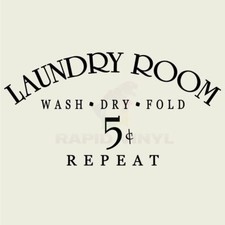 LAUNDRY ROOM WASH DRY FOLD Wall Decal Wall Sticker Home Laundry Room Wall Art