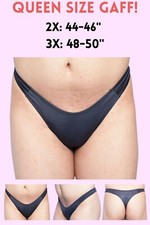 QUEEN SIZE Gaff Panties For Crossdressing, Trans-Women Tucking Panties BLACK