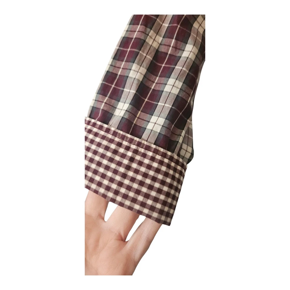 Polo Marc O' para mujer talla 38 EE. UU. mediano a cuadros con botones cuello dividido Foto 4 de 4