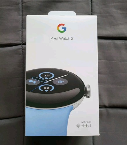 Brand New Google Pixel Watch 2 Wi-Fi 41mm Silver Aluminum Case with Blue Band